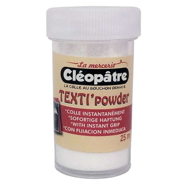 Colle Textile en poudre Cléopâtre - Texti'powder - 25 ml