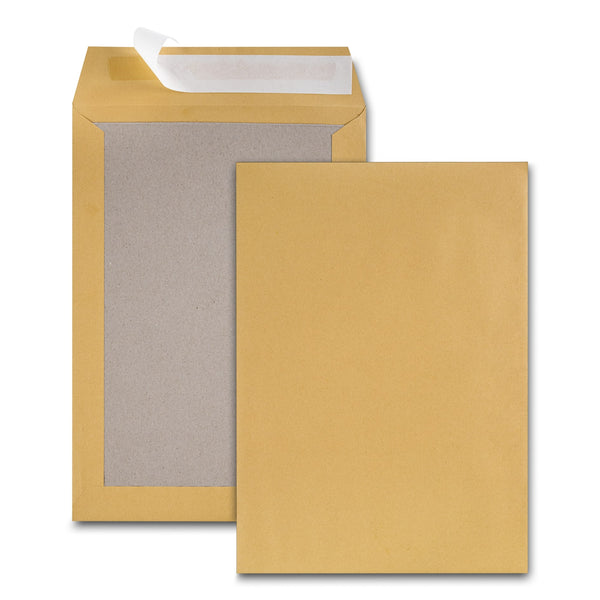pochettes dos carton kraft brun C4 229x324 120 g/m² bande de protection 100U
