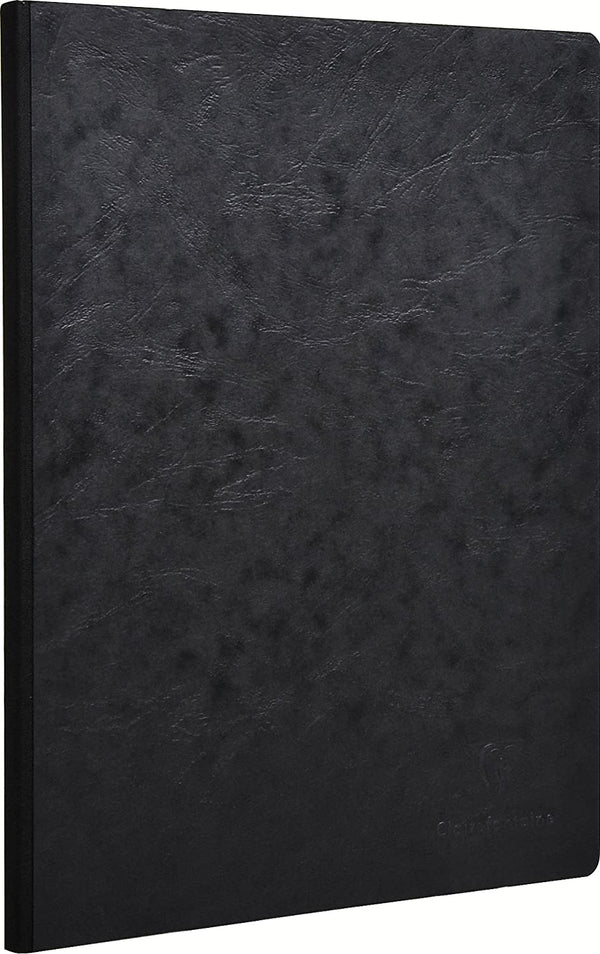Carnet Cousu Dos Toilé Noir Age Bag A4 192 Pages Lignées  Papier Blanc 90 g  Couverture Carte Lustrée Grain Cuir