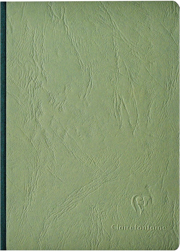 Carnet age bag  Cousu Dos Toilé Vert - A5 14,8x21 cm - 192 Pages Lignées - Papier Blanc 90 g - Couverture Carte Lustrée Grain Cuir