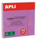 Post It notes autocollantes  FUNNY 75x75 mm bloc de 100 feuilles pastel