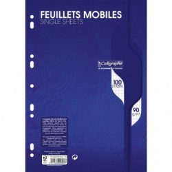 COPIE  Feuillets Mobiles perforées  - A4 21x29,7 cm - 200 pages petit carreaux-