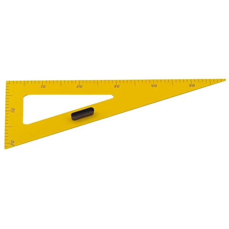 ÉQUERRE À TABLEAU 60° 50 CM PLASTIQUE JAUNE AJOURÉE AVEC POIGNÉE