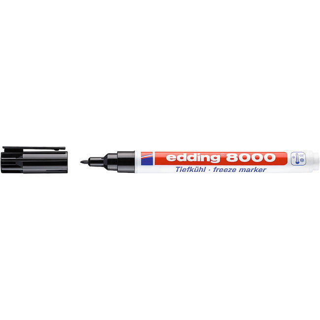 Marqueur pour surgelés EDDING 8000 pointe ogive 1MM NOIR .