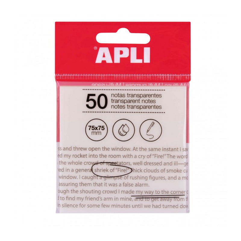 Post It notes autocollantes transparentes 75 x 75 Repositionnable