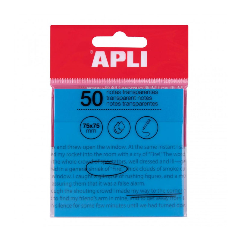 Post It notes autocollantes transparentes 75 x 75 Repositionnable