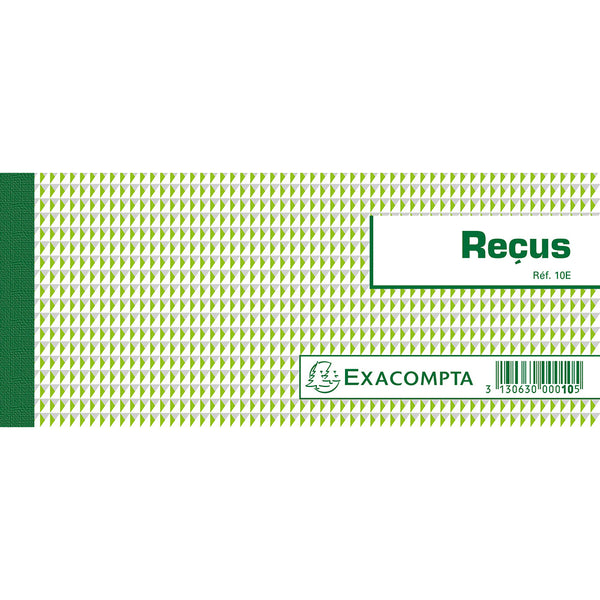 Carnet à souche Reçus 50 feuillets - Format horizontal 9x21 cm