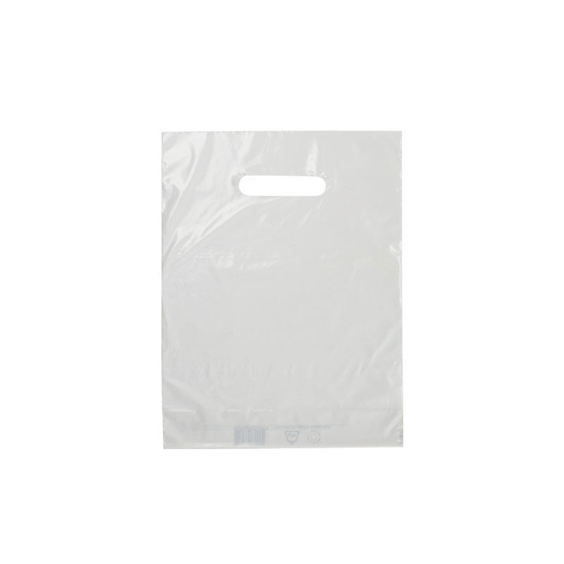 Sac plastique  Couleur poignée découpée 25x32cm par 100