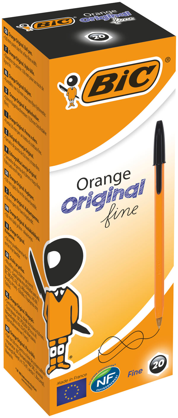 BIC Orange Original Stylos-Bille Pointe Fine (0,8 mm) - boite de 50