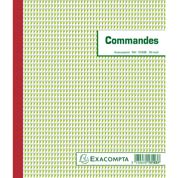 Manifold commandes 21x18cm 50 feuillets tripli autocopiants