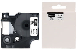 D1 Cassette de ruban à étiqueter noir/blanc,12 mm x 7 m 45013