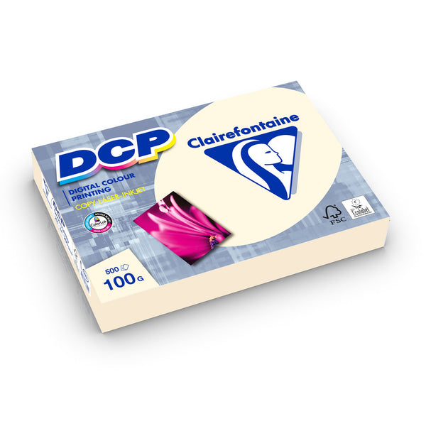 CLAIREFONTAINE -DCP -papier couleur -A3 (297x420mm) -100gr/m2 -500 feuilles -coloris IVOIRE