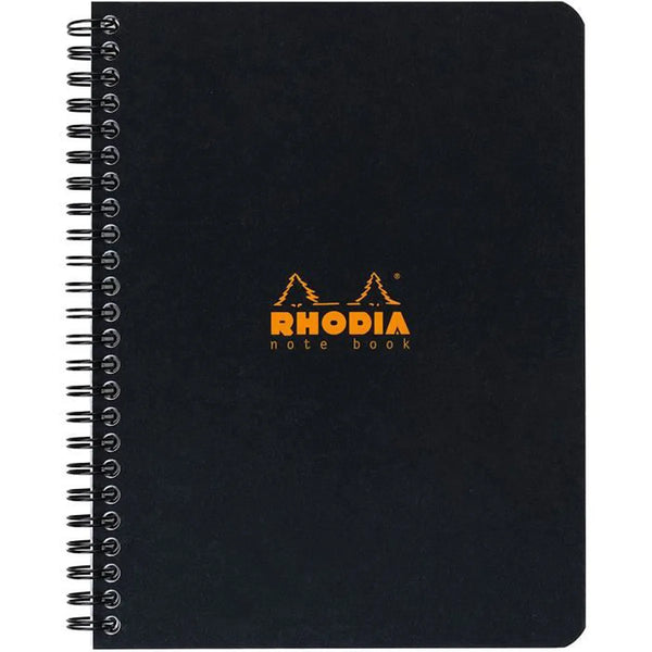 Cahier à Spirale (Reliure Intégrale) Notebook - A5+ - Petits Carreaux - 160 pages Détachables - Papier Blanc 80 g/m - noir