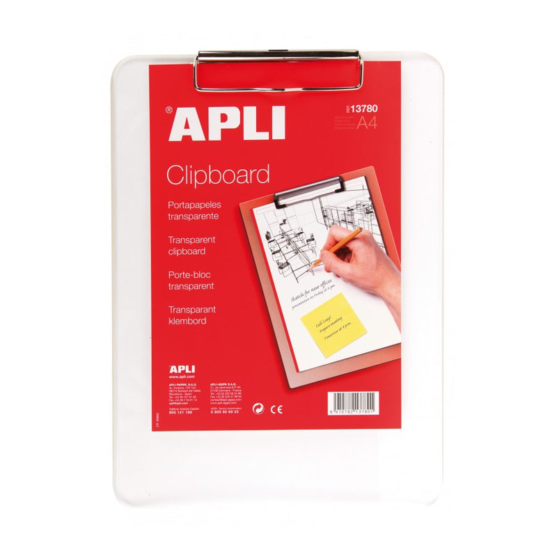 PORTE-BLOC A4 PLASTIQUE TRANSPARENT