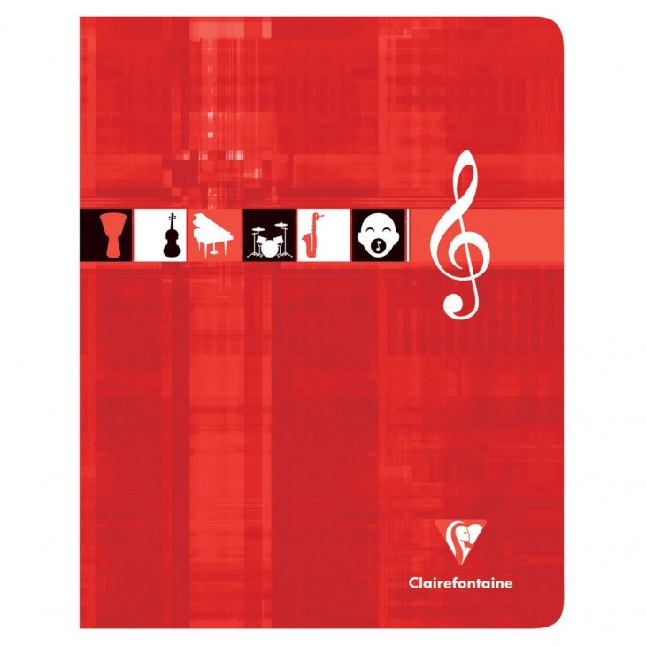 CAHIER MUSIQUE & CHANT PIQUÉ 17X22CM 56 PAGES GRANDS CARREAUX COULEUR ALÉATOIRE
