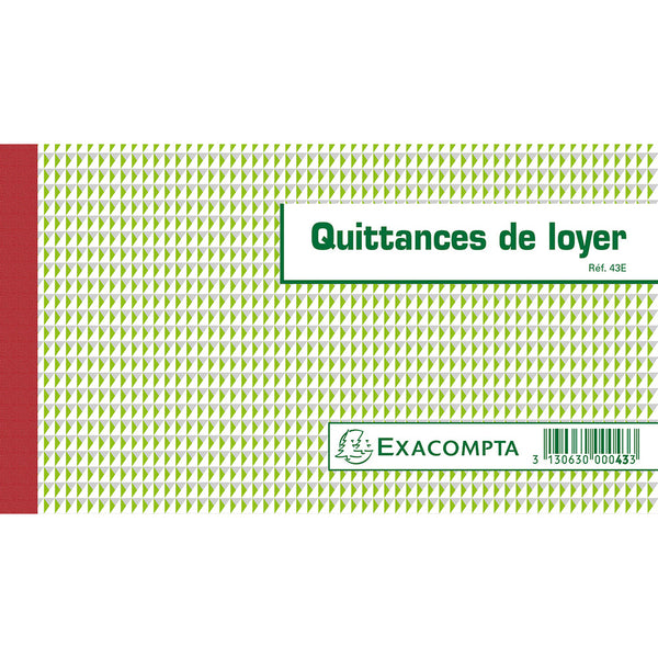 Manifold Quittances de loyer 12,5x21cm 50 feuillets tripli autocopiants