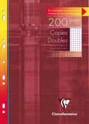 COPIE CLAIREFONTAINE  Doubles Perforées  A4 21x29,7 cm  200 Pages Petits Carreaux avec Marge