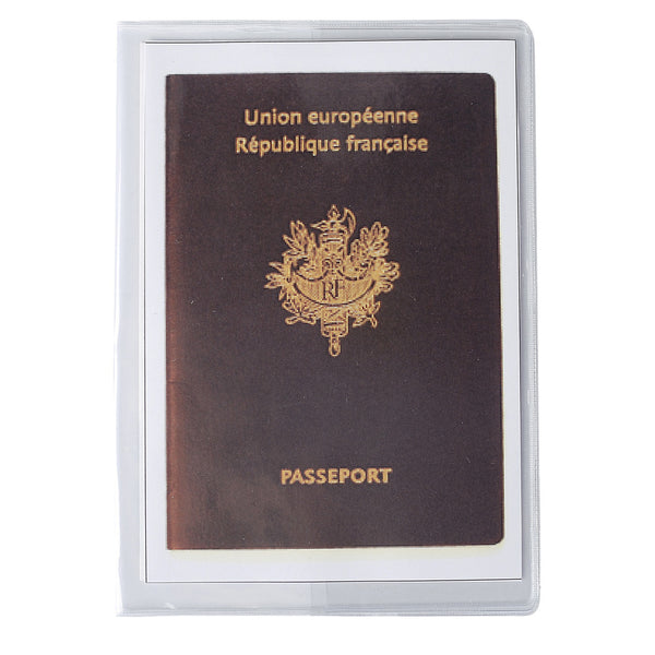 Sachet de 10 étuis de protection pour passeport 2 volets PVC lisse 20/100e