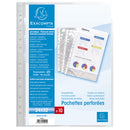 Sachet de 10 pochettes perforées pour cartes de visite 10 emplacements - polypropylène lisse 11/100e - A4