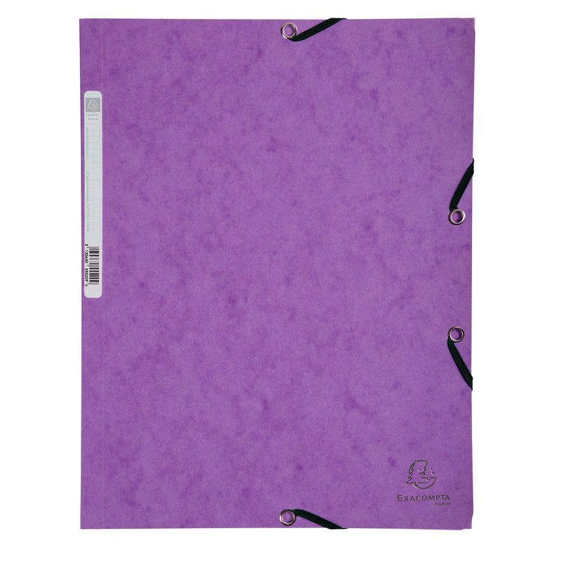 Chemise 3 rabats à élastiques carte lustrée 400g/m2 - A4