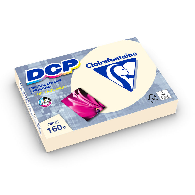 CLAIREFONTAINE -DCP -papier couleur - A3 (297x420mm) -160gr/m2 -250 feuilles- coloris IVOIRE