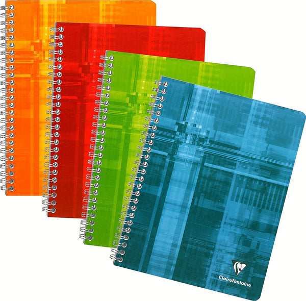 Cahier à Spirale - 17x22 cm - 180 Pages Grands Carreaux - Papier Blanc 90G  Couleur Aléatoire