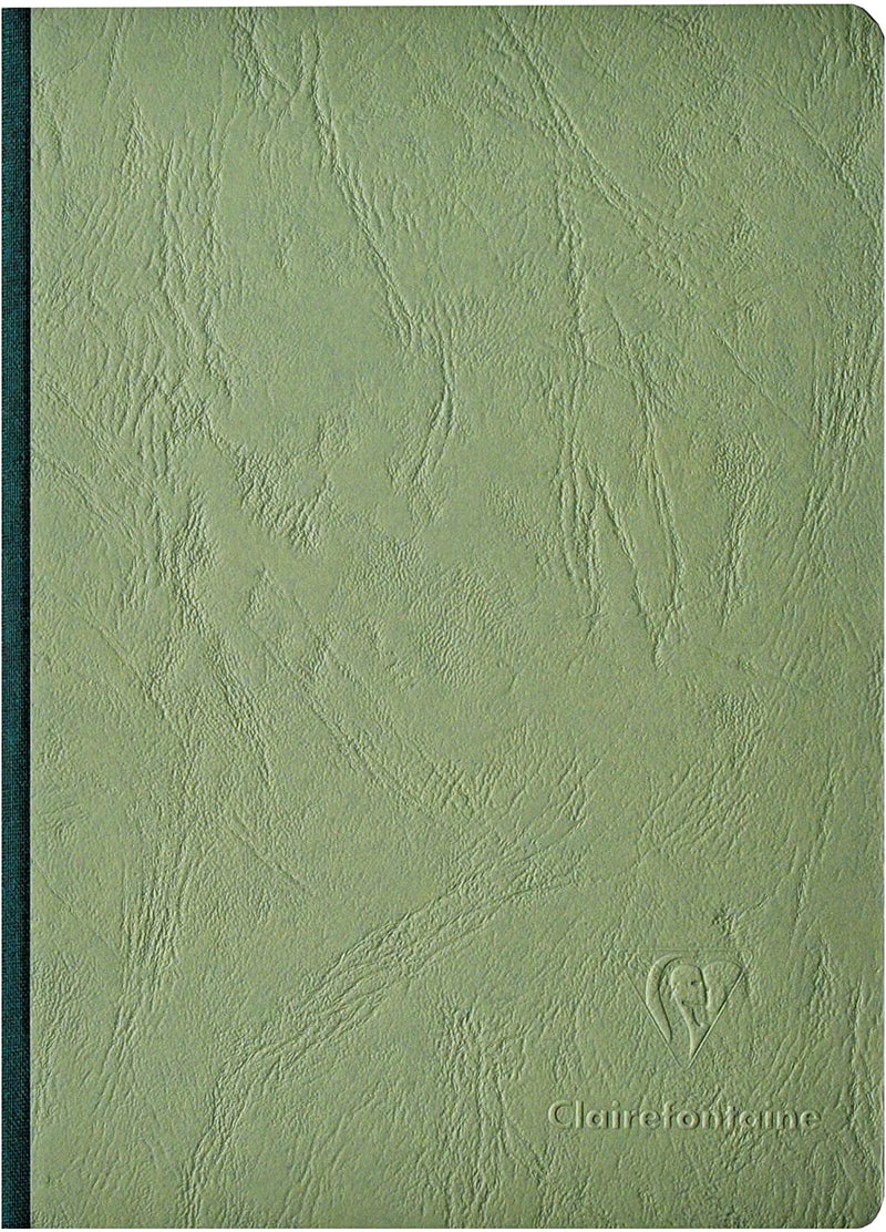 Carnet age bag  Cousu Dos Toilé Vert - A5 14,8x21 cm - 192 Pages Lignées - Papier Blanc 90 g - Couverture Carte Lustrée Grain Cuir