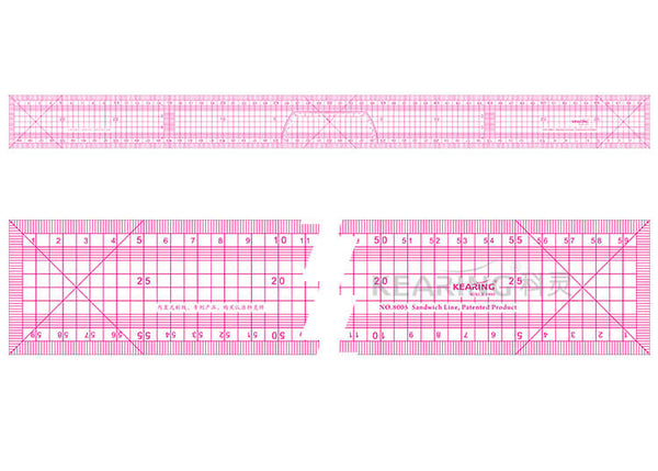 REGLE DE COUTURE JAPONAISE TRACE ROUGE 50cm