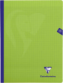 cahier broché cousu fil Mimesys 192 pages 24x32 cm 90g grands carreaux, couverture polypro