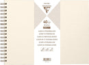 Album Spiralé à Personnaliser - 40 Feuilles de Papier Blanc Épais 200g/m² - Format 27x20 cm - Couverture Rigide blanc