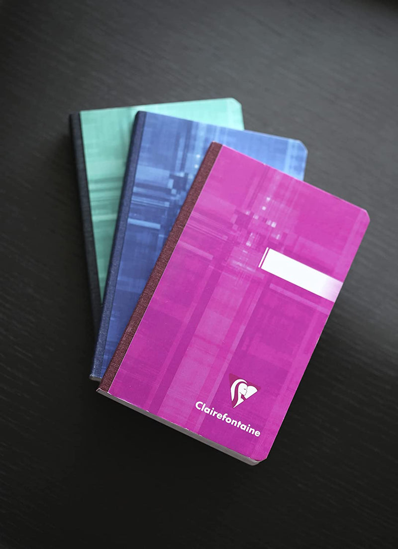 Carnet Dos Toilé - 9x14 cm - 192 Pages Petits Carreaux - Papier Blanc 90 g - Couleur Aléatoire