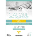 Papier Calque bloc 50 feuilles  Supérieur veloute A3 70G