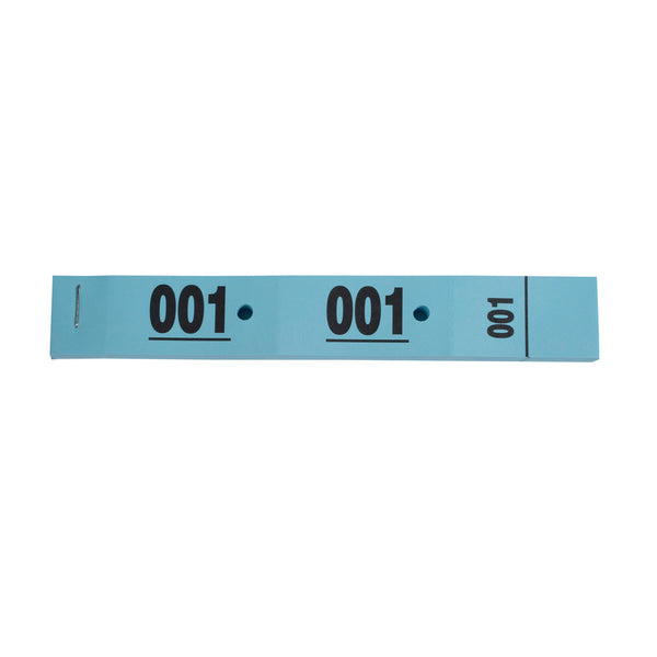 Carnet de 50 tickets vestiaires numérotés de 3 volets (dont 2 volets avec trous) - Format 20x3 cm