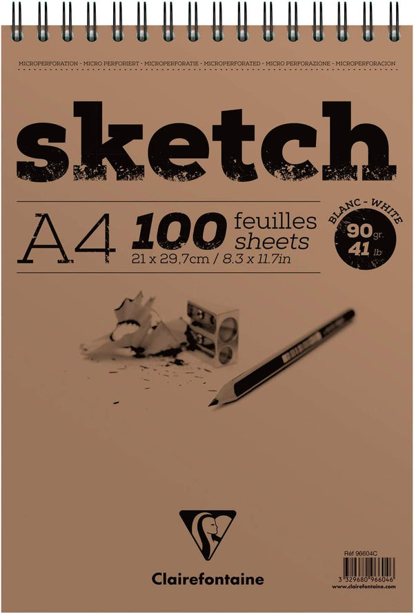 Bloc 50 feuilles dessin blanc - détachables - perforées - A4 - Ethikit