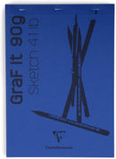 Bloc Agrafé GraF'it - 80 Feuilles Papier Dessin Croquis Uni - Feuilles Détachables - A4 21x29,7 cm 90g