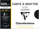 pochette carte à gratter 2 feuilles 24x32 cm 520g, Noir