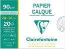 Pochette Dessin Scolaire - 20 Feuilles Papier Calque Hautement Transparent - 24x32 cm 90/95g