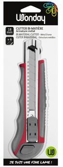 CUTTER 18 MM BI-MATIÈRE BICOLORE ARMATURE MÉTAL