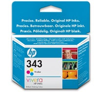 HP 343 - cyan, magenta, jaune - cartouche d'encre originale