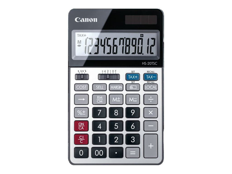 Calculatrice de bureau Canon HS-20TSC - 12 chiffres - alimentation batterie et solaire