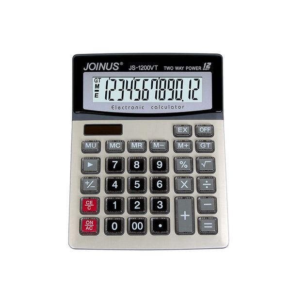 Calculatrice de bureau JS-1200 - 12 chiffres - alimentation batterie et solaire