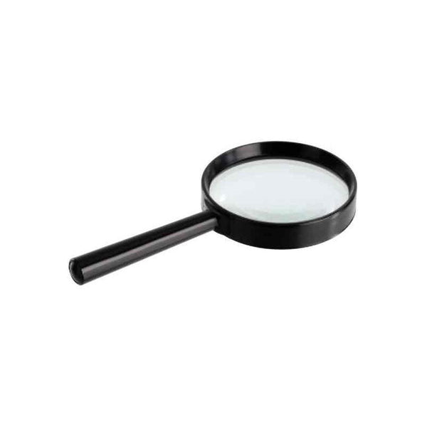 Loupe ronde ø 90 MM verre optique zoom X3 cerclage métal manche plastique