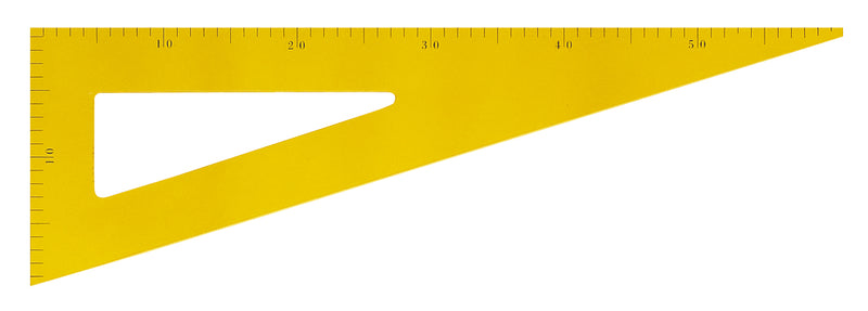 ÉQUERRE À TABLEAU 60° 60 CM PLASTIQUE JAUNE AJOURÉE AVEC POIGNÉE