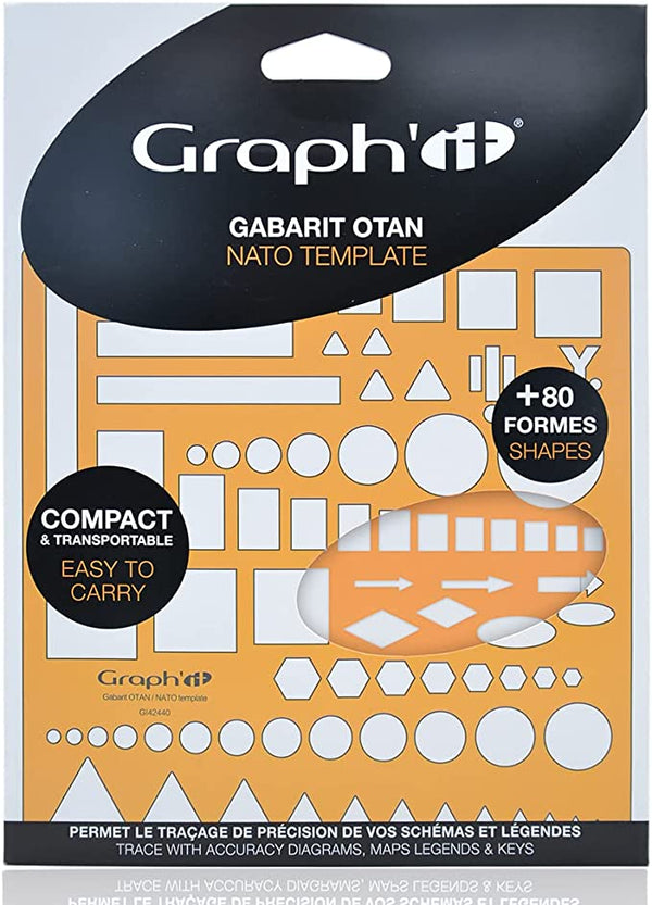 Trace symbole pour carte et schéma, GI42440, Orange "GRAPH'IT Gabarit OTAN -"