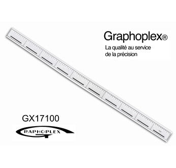 RÈGLE DE COUPE BORD ACIER ANTIGLISSE QUADRILLÉE 100CM