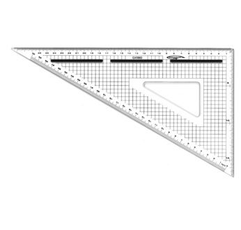 EQUERRE DE COUPE GRADUÉE 60° BORD ACIER PATIN ANTIGLISSE 30 CM