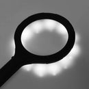loupe de Lecture avec lumière 12 LED, Haute Transparence et luminosité, Plastique, Noir