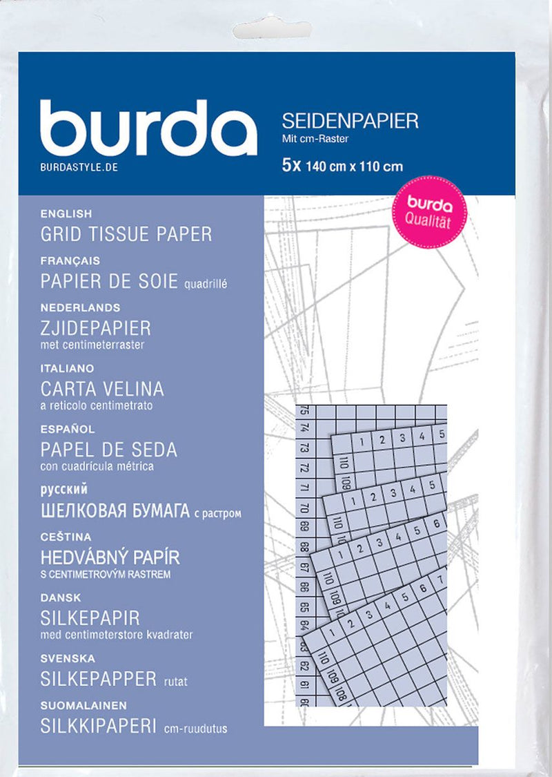 POCHETTES PAPIER DE SOIE QUADRILLE POUR COUTURE