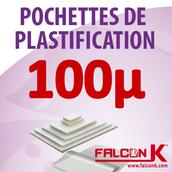 Pochette de plastification A4 (216mm x 303mm) 2 Faces Brillantes Boite de 100 pièces 100µ