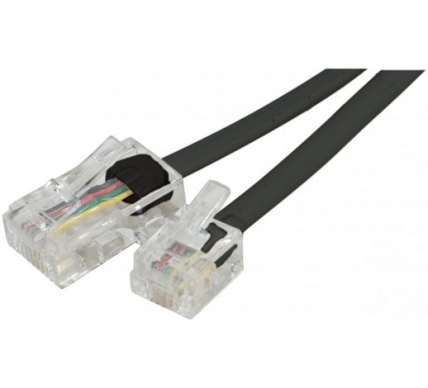 Cordon téléphonique RJ11 / RJ45 noir - 3 m